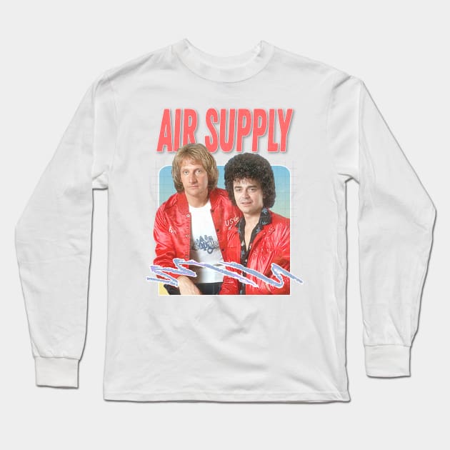 Air Supply / 80s Retro Faded Style Design Long Sleeve T-Shirt by DankFutura